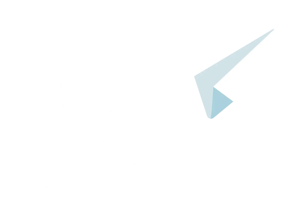 Illustration of a white paper airplane with a dotted flight path, representing contacting First Step Connections and starting a conversation.