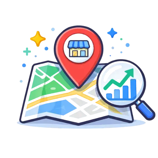 Local SEO services icon representing Map Pack ranking strategy by First Step Connections to increase local visibility.