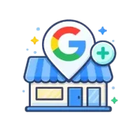 Local SEO services icon representing Google Business Profile optimization by First Step Connections to improve local visibility.